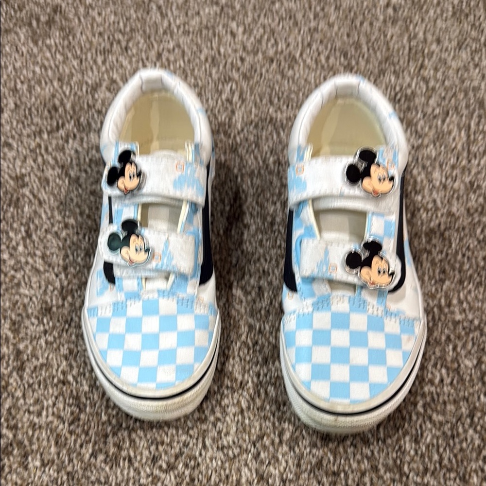 Disney Blue and White Checkered Sneakers